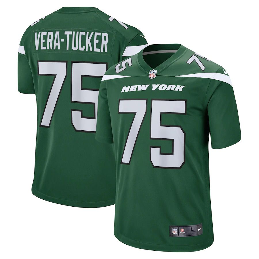 Men New York Jets 75 Alijah Vera-Tucker Nike Gotham Green 2021 Draft First Round Pick Game NFL Jersey